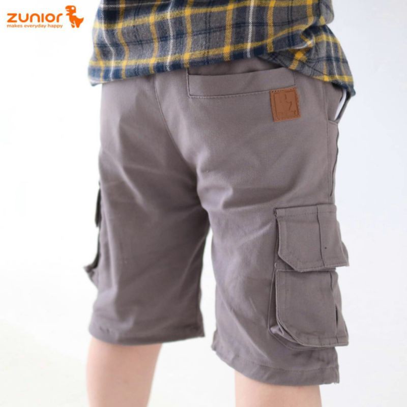 Pendek Cargo Anak Zunior Premium Abu