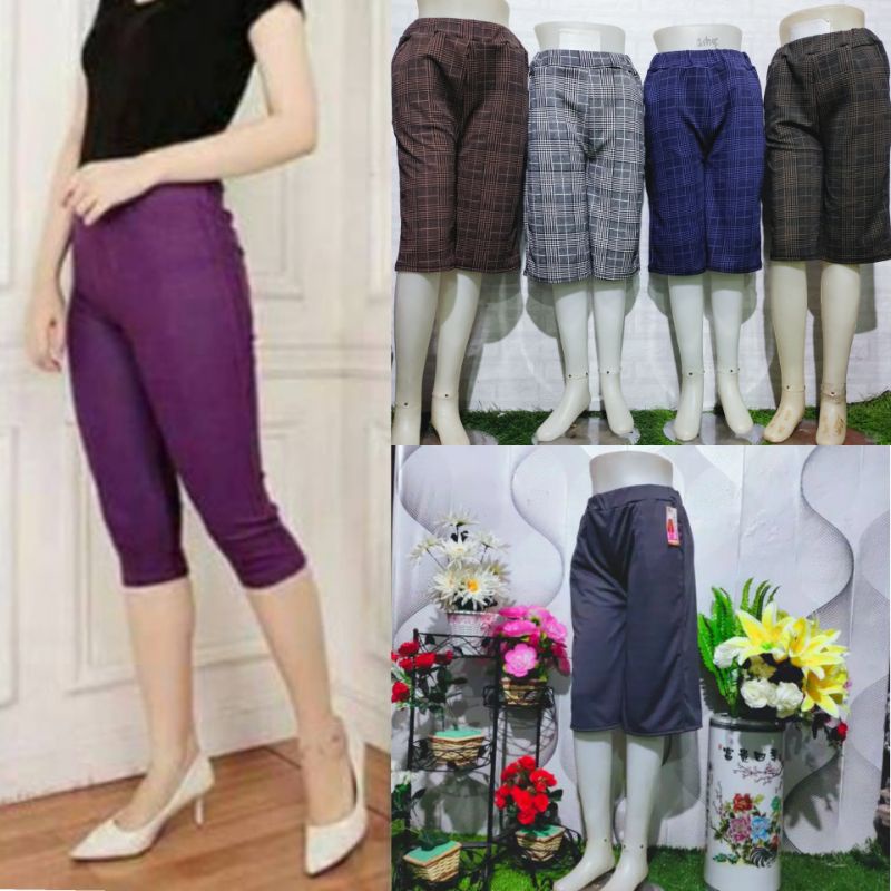 Celana pendek wanita/Kulot crepe/Legging denim 7/8