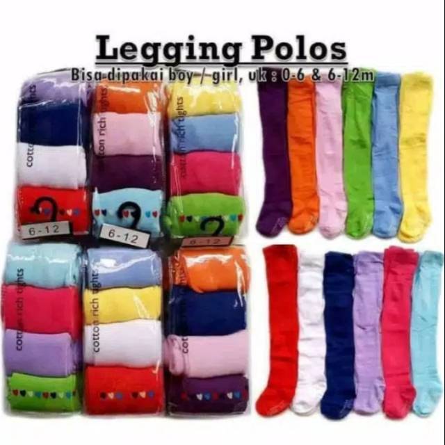 Legging Baby bayi Cotton Rich Polos Kaki Tertutup