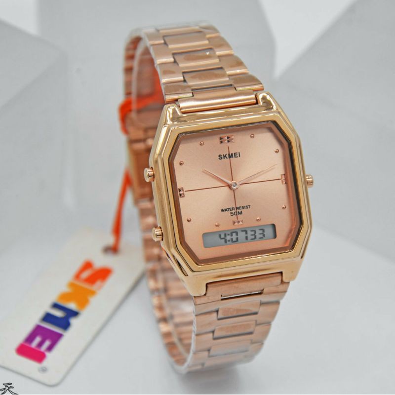 Jam tangan rantai/jam tangan model terbaru,dual time/jam tangan pria&wanita