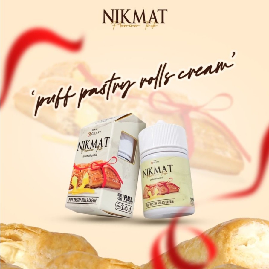 Liquid Nikmat Puff Pastry Rolls Cream 60ML By Rcraft x Vapes - Aby