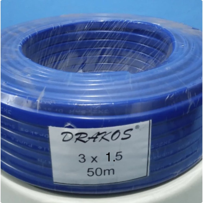 Drakos 3 x 1.5 mm 1 ROLL Kabel Pompa Submersible Sibel Satelit  50 meter