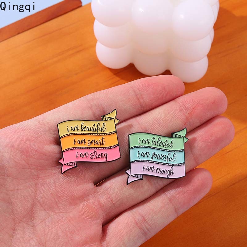 Quotes Lucu Banner I Am Beautiful Enamel Pin Colorful Banner Badge Bros Perhiasan Inspiratif Untuk Hadiah Baju Ransel