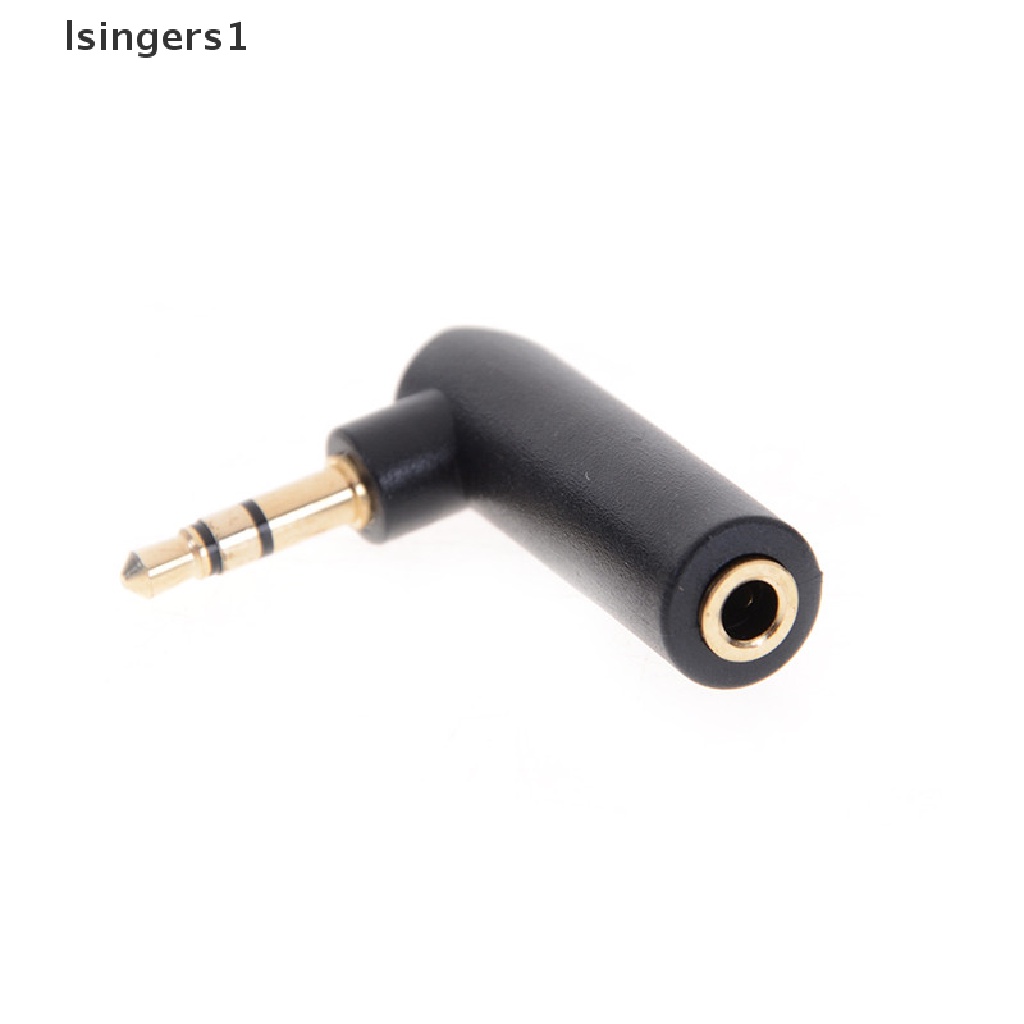 (lsingers1) 2pcs Adapter Konektor Plug 3.5mm Female Ke 3.5mm Male Bentuk L