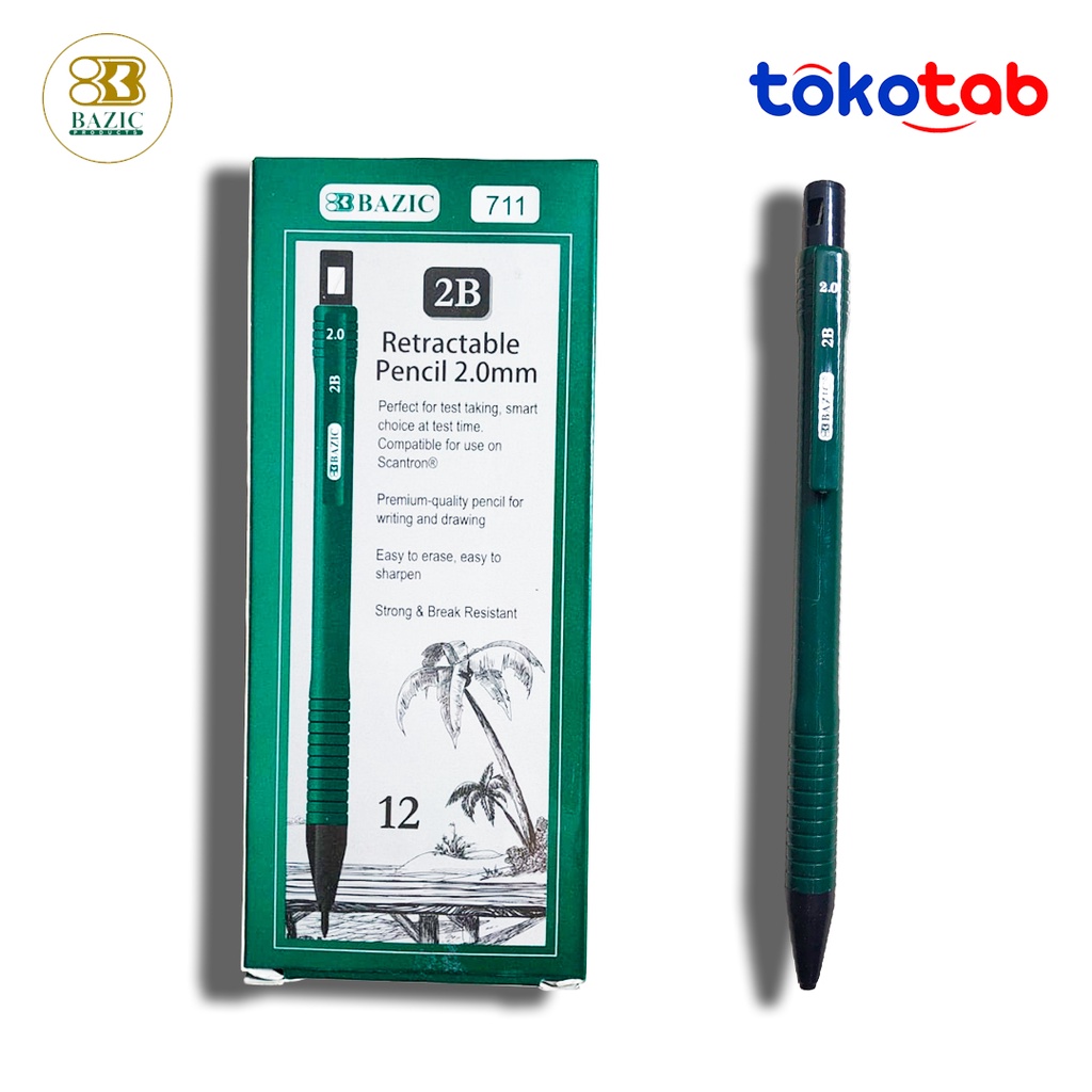 

Pensil Mekanik Retractable Pencil BAZIC 711 2B 2mm