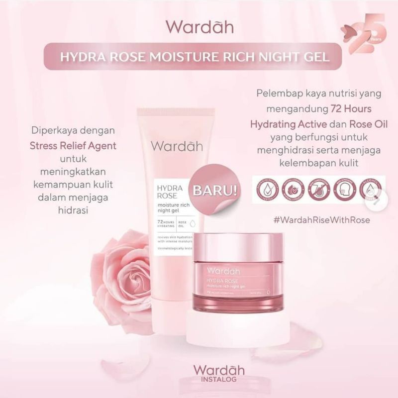 WARDAH Hydra Rose Moisture Rich Night Gel 40gr