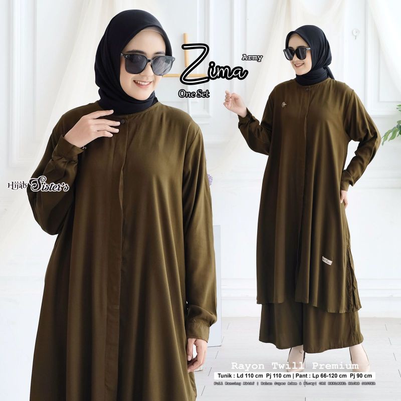 zima babydoll by hijab sister // one set // piyama wanita // baju muslimah // stelan rayon // stelan