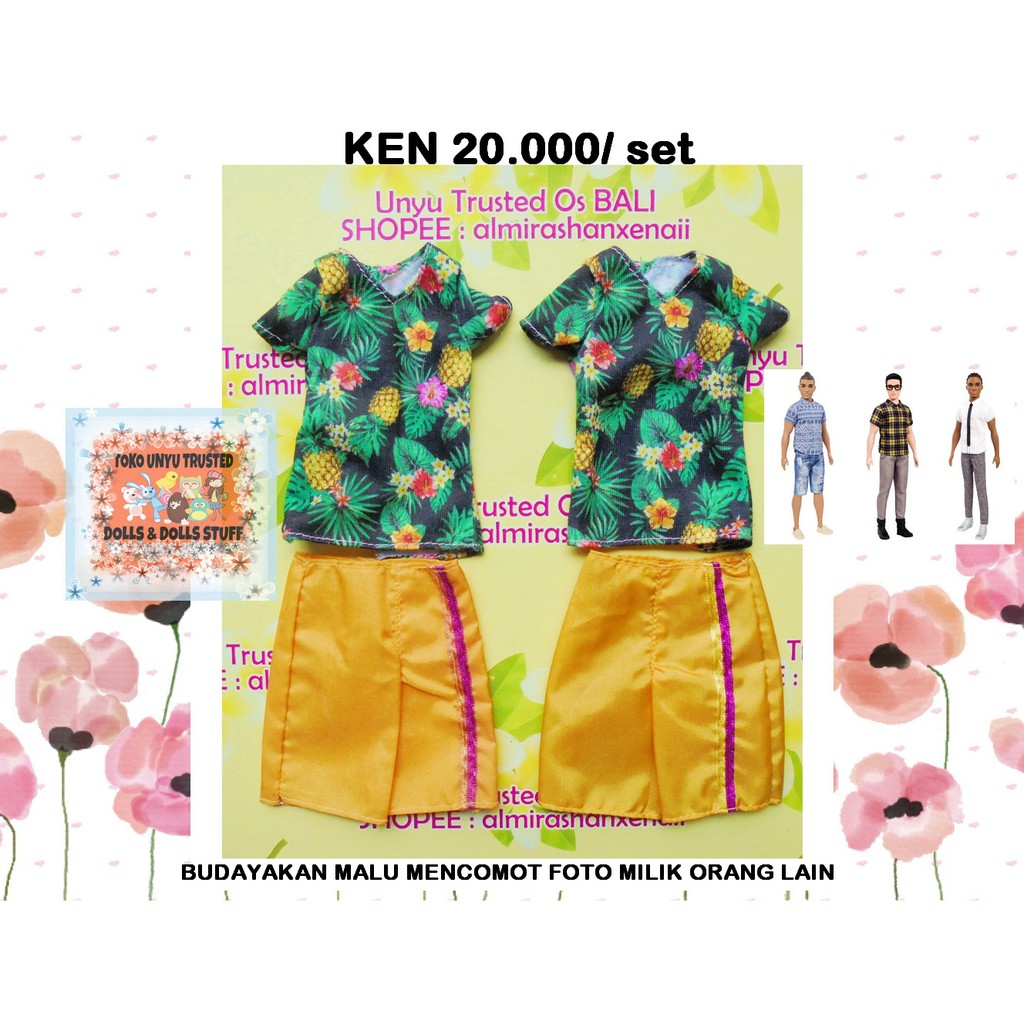 (S.E.T.E.L.A.N) Boneka Ken Mattel / Ken Doll / Barbie Ken (PACAR BARBIE - ORIGINAL) HIJAU KUNING C03