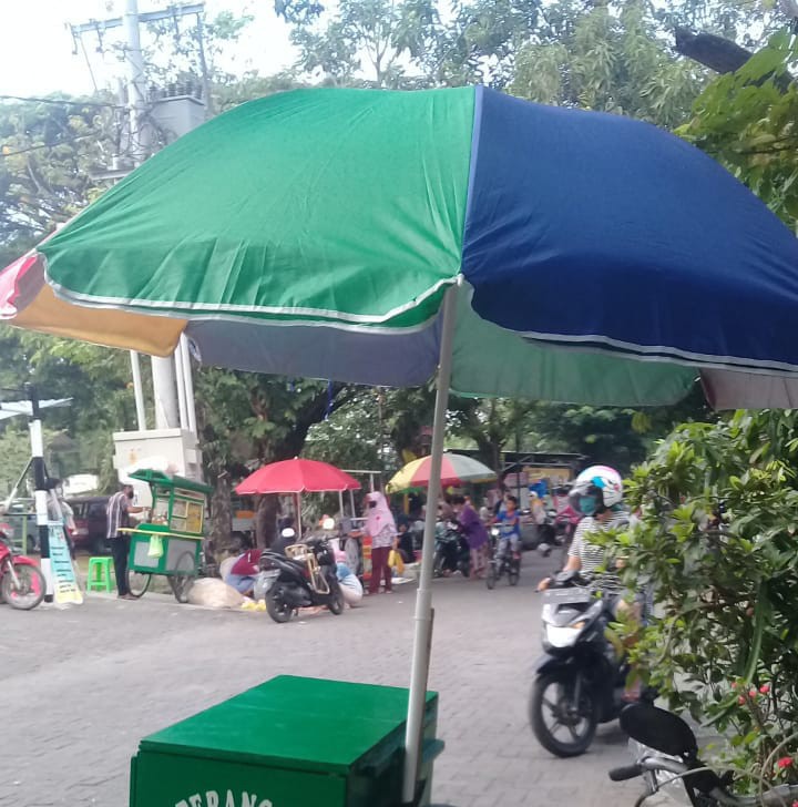 Payung Tenda Pantai 170cm Pelangi Double (2 Lapis/ 2 Layer/ 2 Helai) Anti-uv