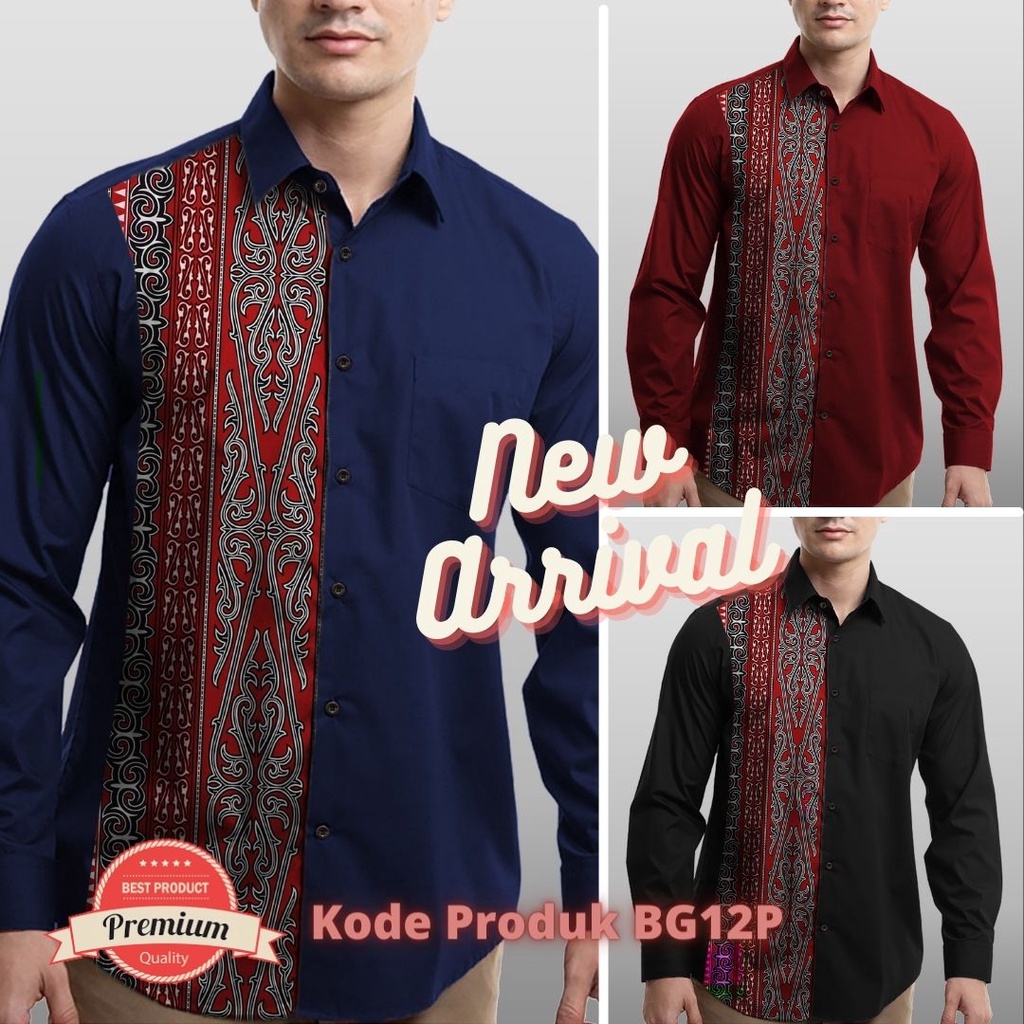 Jual Premium Series Kemeja Batik Batak Lengan Panjang Pria Batik