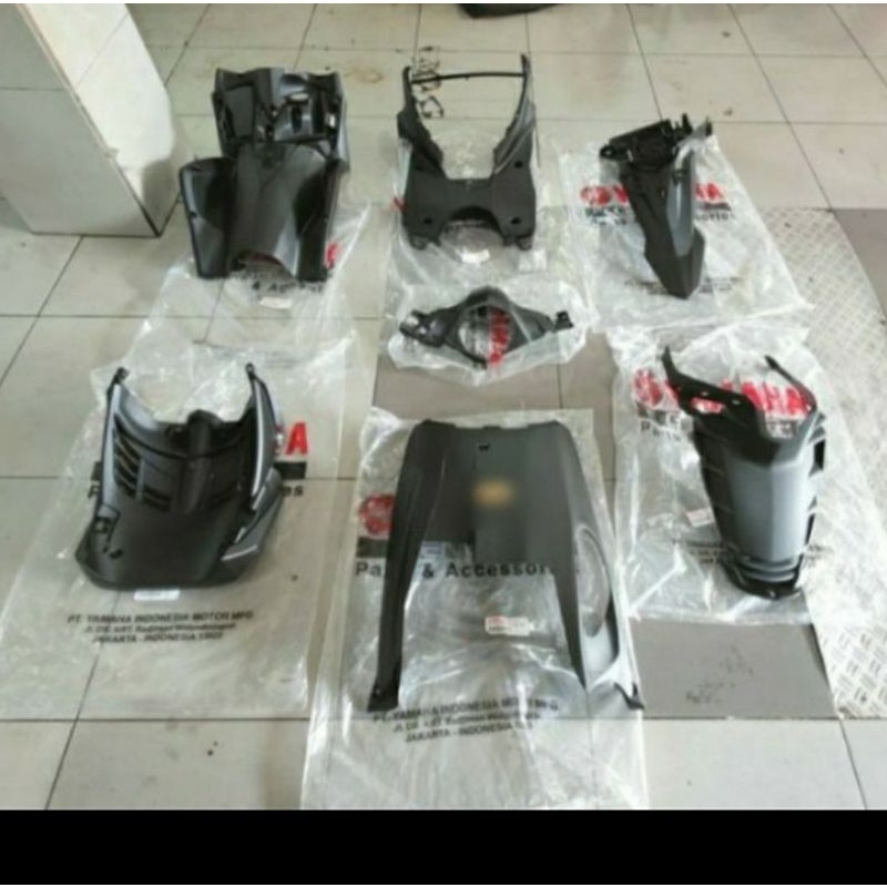 COVER BODY KASAR FULL SET MIO SOUL GT 115 HITAM ASLI ORIGINAL YAMAHA