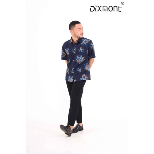 Dixmont Kemeja Pria Batik Pendek Hem BS00221