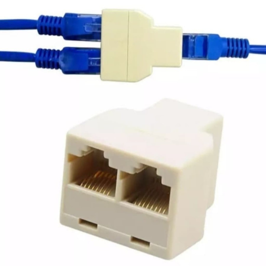 Barel RJ45 Double Cabang Barel UTP - cream barel rj45