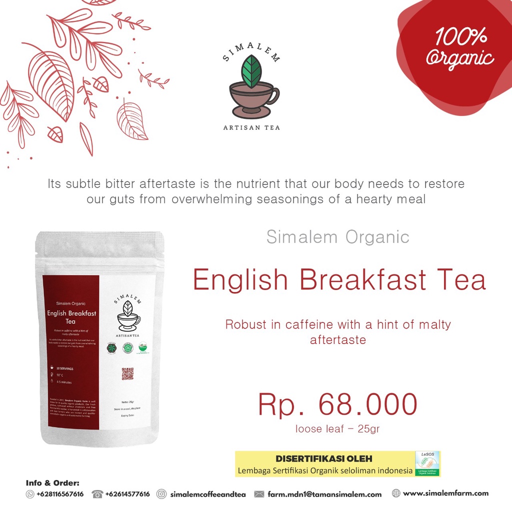 

Teh Organik English Breakfast |Teh Merah | Herbal | Teh Obat