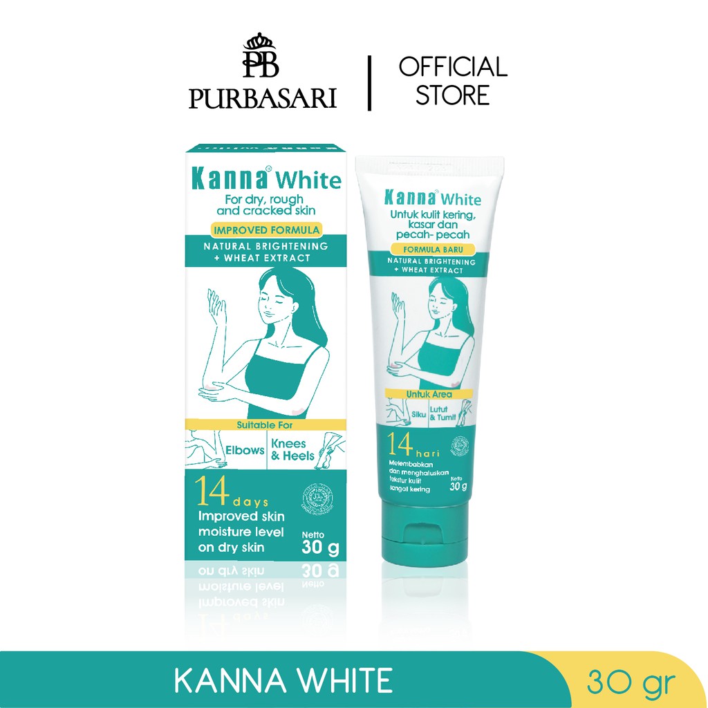 Kanna White Cream Krim untuk Kulit Kering Kasar dan Pecah-pecah Mencerahkan Kulit