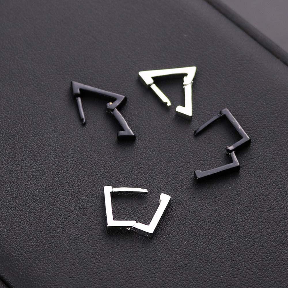 Agustinina Anting Stud Fashion Geometris Hexagon Anti Karat Titanium Square Perhiasan