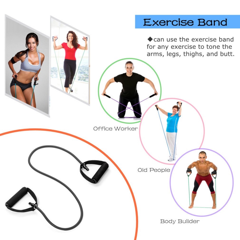 Resistance Band Bahan Karet Elastis Ukuran 120cm Untuk Latihan Sit-Up/Workout/Yoga-4