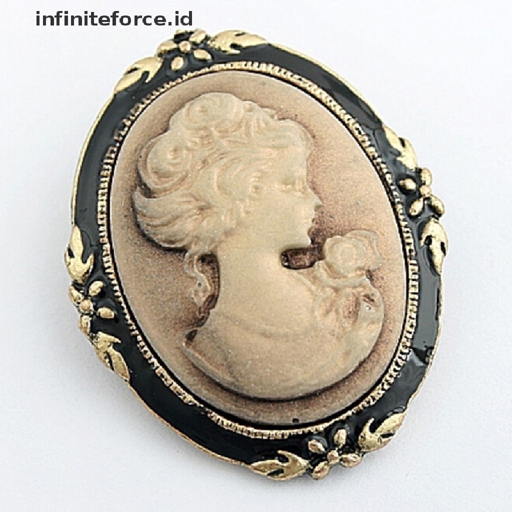 Pin Bros Cameo Antik Gaya Vintage Elegan Untuk Wanita