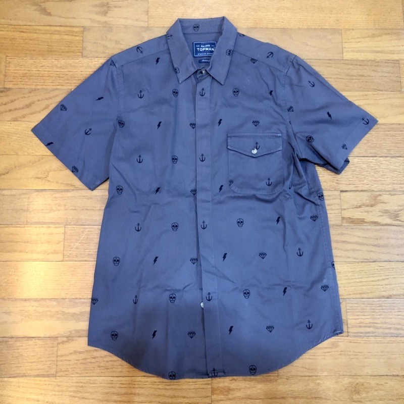 Kemeja TOPMAN 100% Original Store (Preloved) Size M Grey