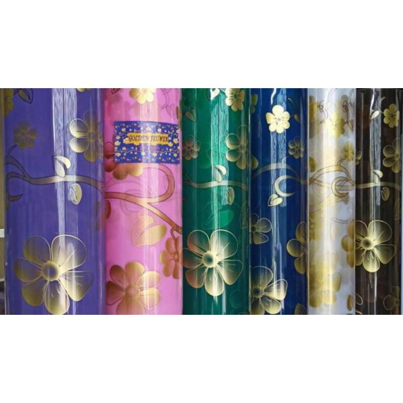 PRODUK TERBARU fiber pelat penutup pagar motif Golden Flower (harga 50 cm)