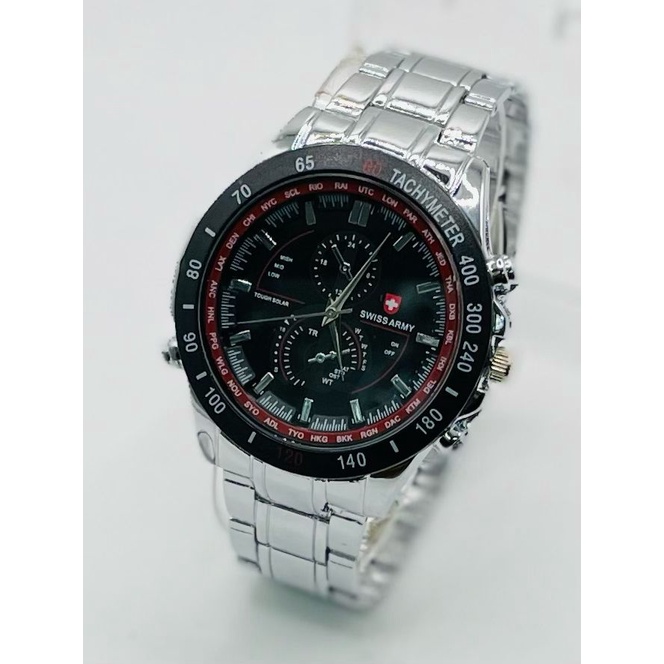 Jam Tangan Pria K8254Z Tali Rantai Chrono Variasi Free Box &amp; Baterai