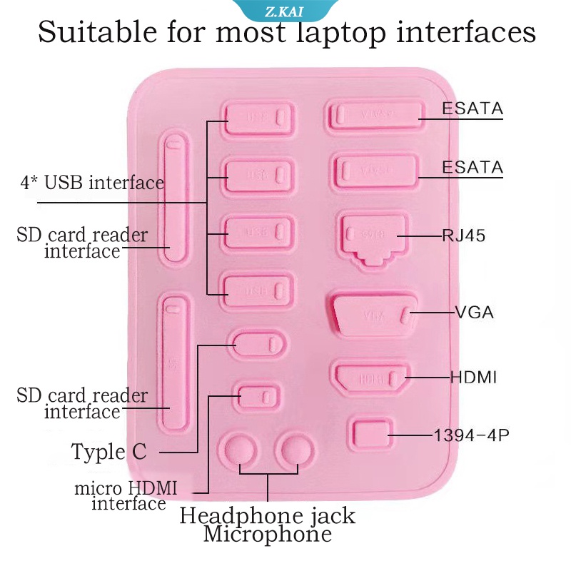 16pcs Plug Silikon Anti Debu Untuk Plug USB / Laptop / Komputer