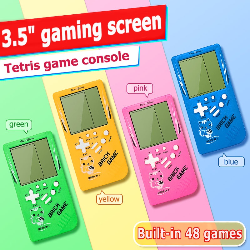 Layar 3.5 inci Tetris Game Console Gameboy Tetris Bricks Game 9999 in 1 ready stock