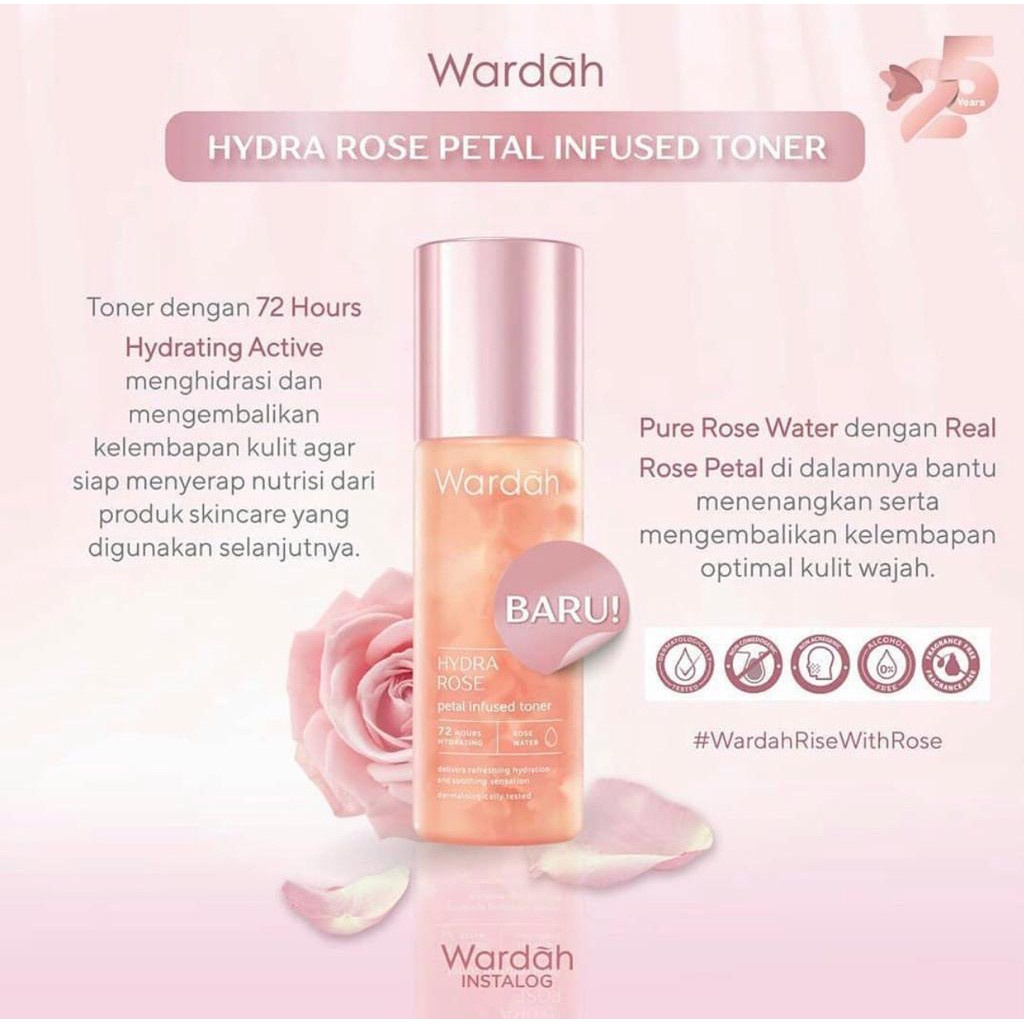 WARDAH Hydra Rose Series | Dewy Aqua Day Gel-Moisture Rich Night Gel-Foam Cleanser-Toner