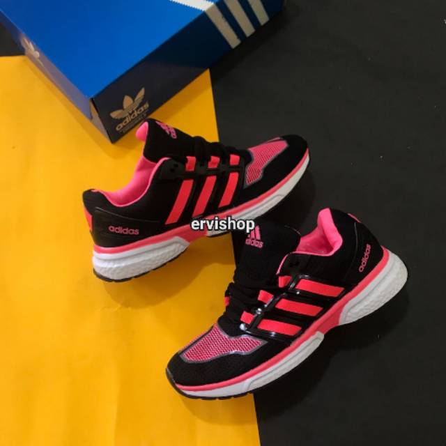 Obral Sepatu wanita adidas clima boost hitam pink premium original