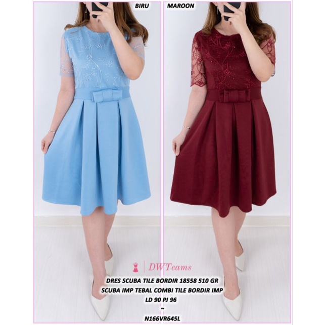 Dress Scuba Tebal Pita 1855 /ld 90