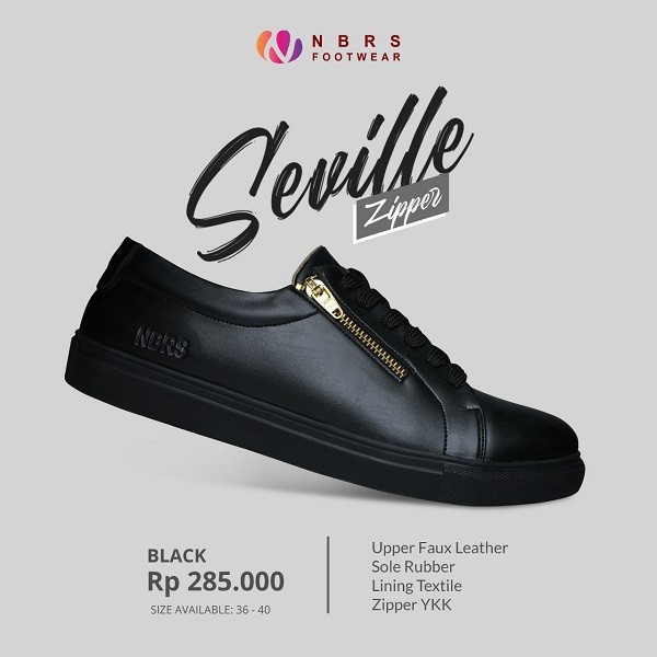 Nibras Footwear Sepatu Casual Polos Zipper Casual Sneakers Seville Zipper