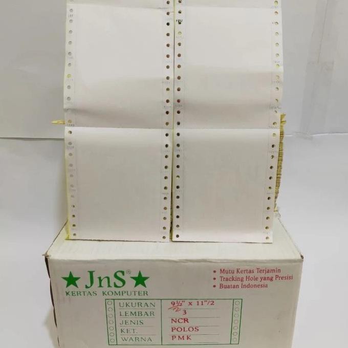 

Kertas Continuous Form 3 Ply NCR JNS Double PinHole K3 ukuran 9.5x11