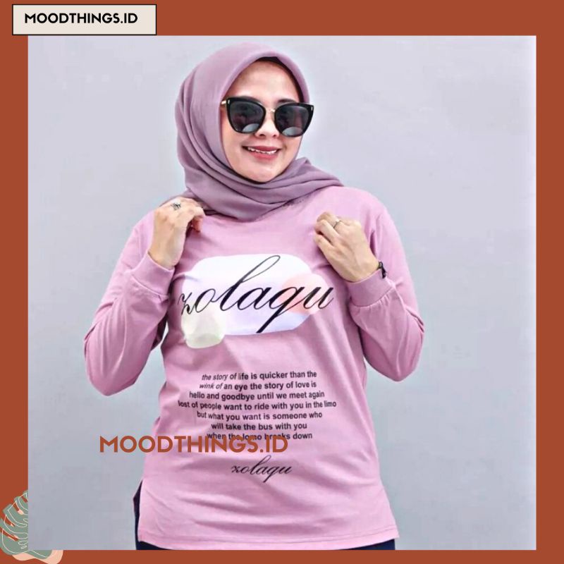 Baju Wanita / Kaos Lengan Panjang / Sweater Pink Wine Wanita