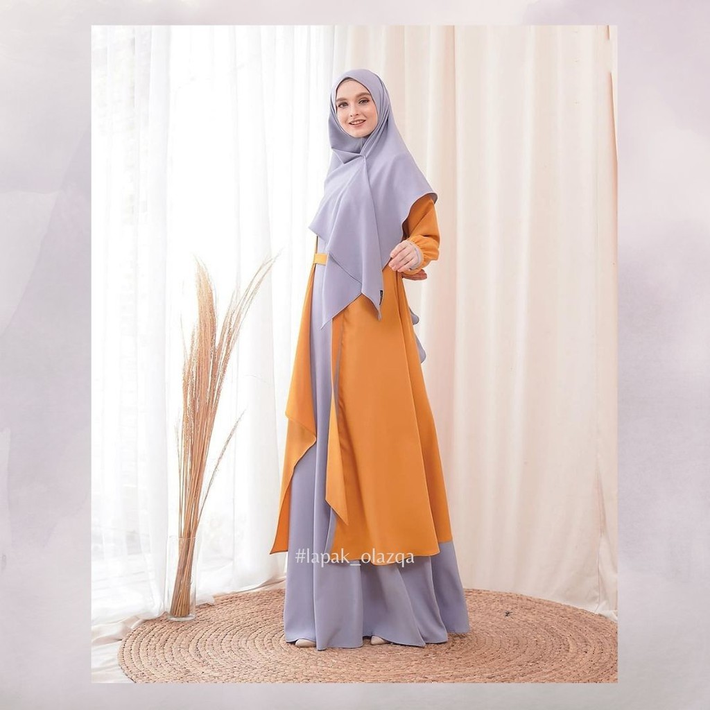 gamis set hijab syari wanita muslimah haitwo gm 98 original terbaru