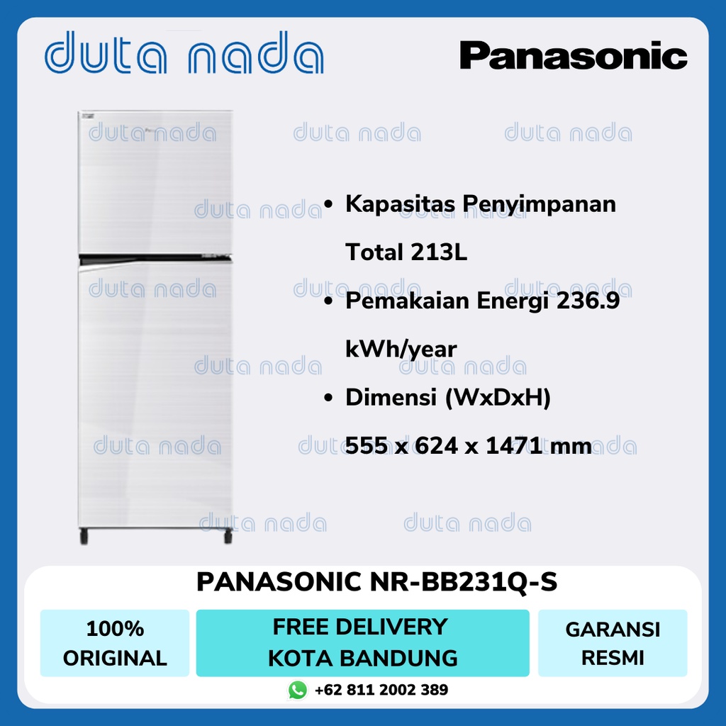 PANASONIC KULKAS 2 PINTU NR-BB231Q-S