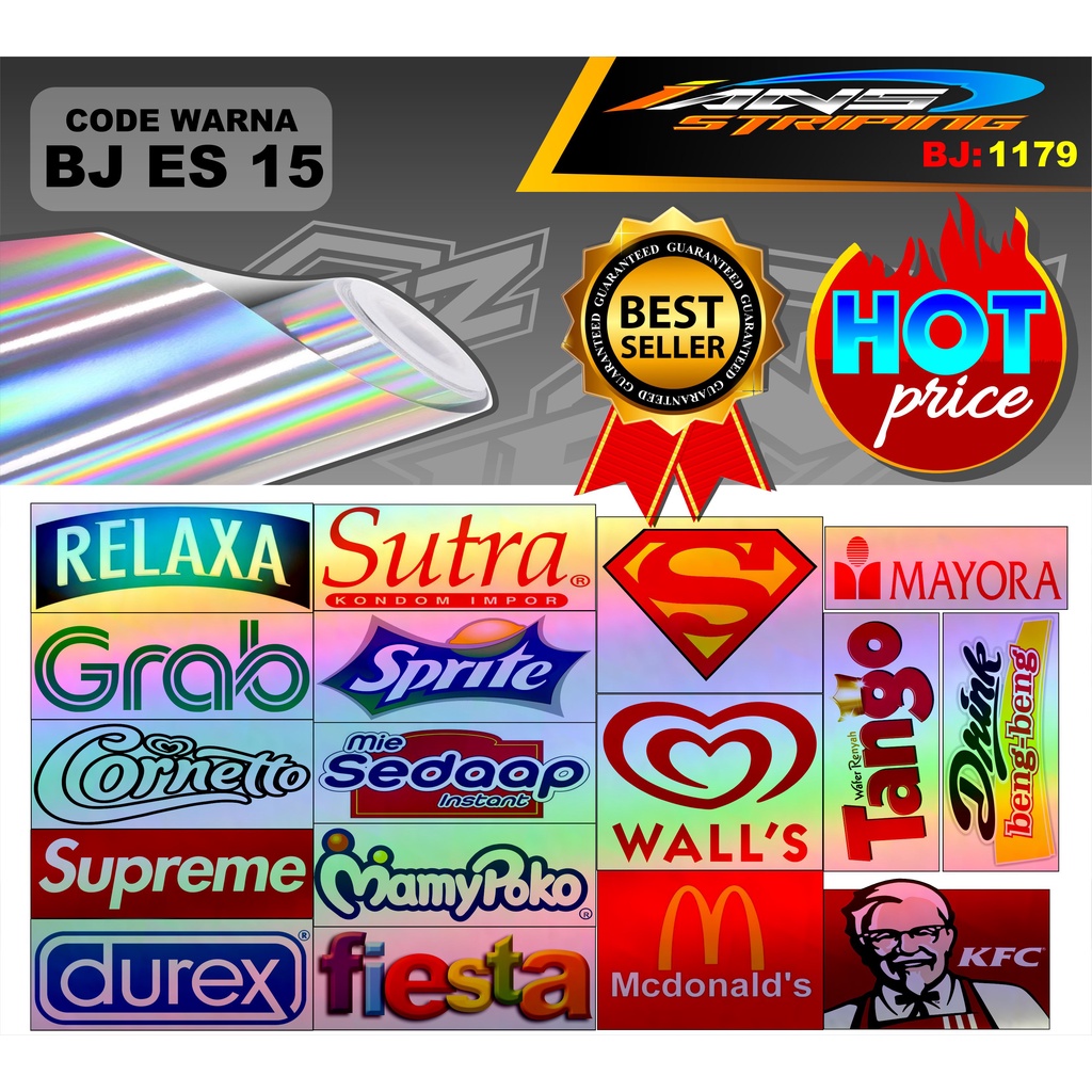 STIKER LOGO SPONSOR RELAXA SUTRA / STIKER LOGO SUPERMAN / STIKER HOLOGRAM / STICKER ESTETIK