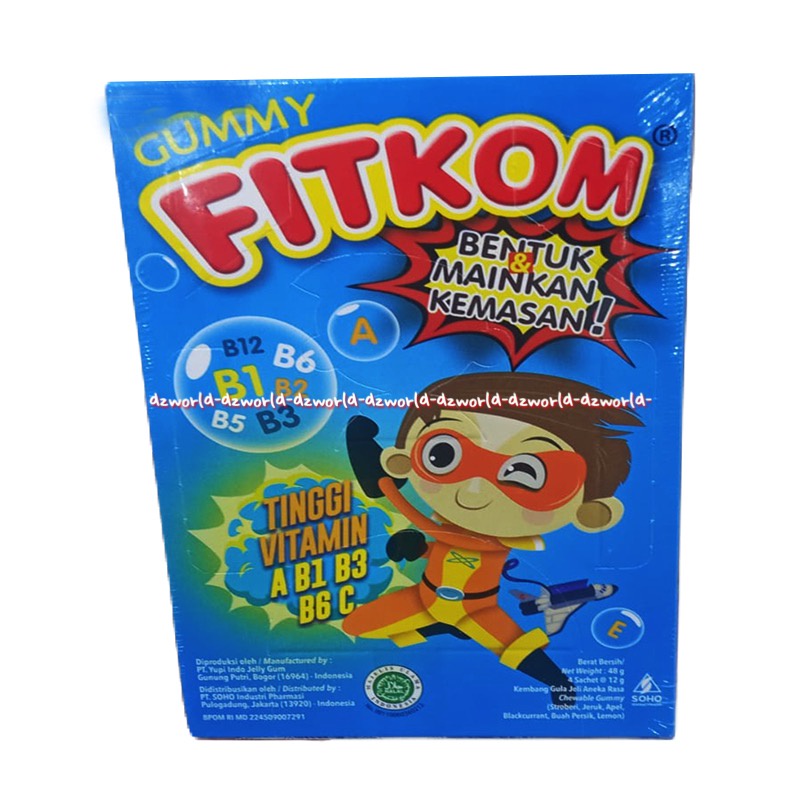 Fitkom Gummy Tinggi Vitamin Biru Gel Vitamin Dari Buah Dan Sayur Alami Gumy Gumi Gammy