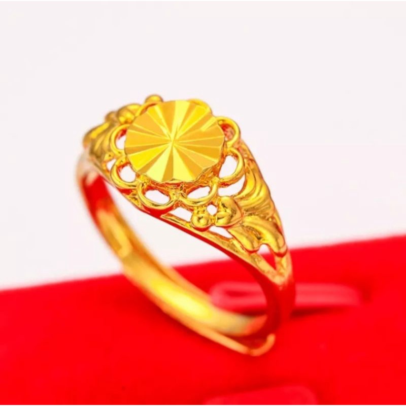 CINCIN WANITA MOTIF EMAS 24K ANTI KARAT ANTI LUNTUR 009