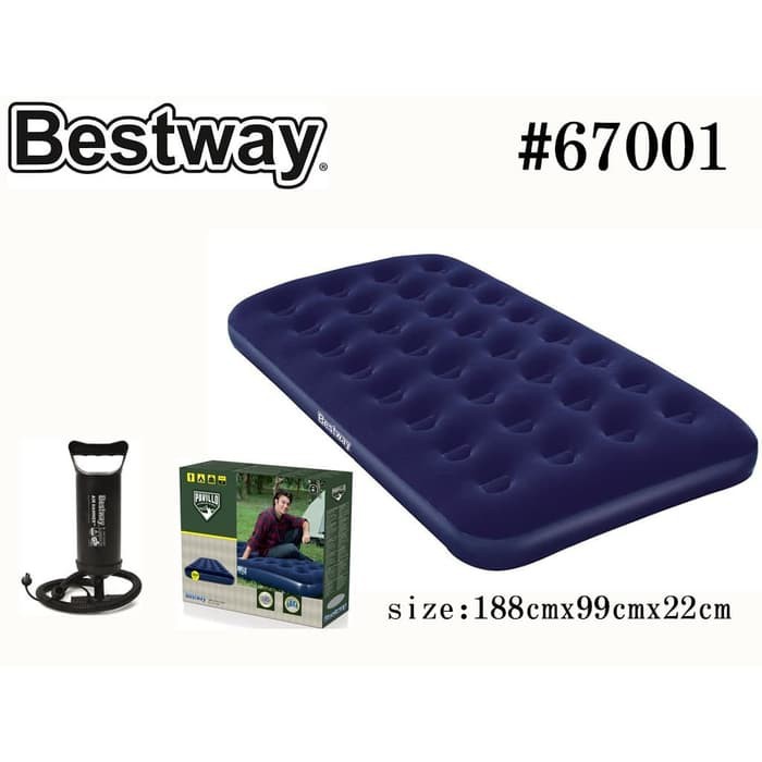 PAKET POMPA Bestway 67001 kasur angin twin 188x99 / kasur twin bestway / kasur angin + Pompa