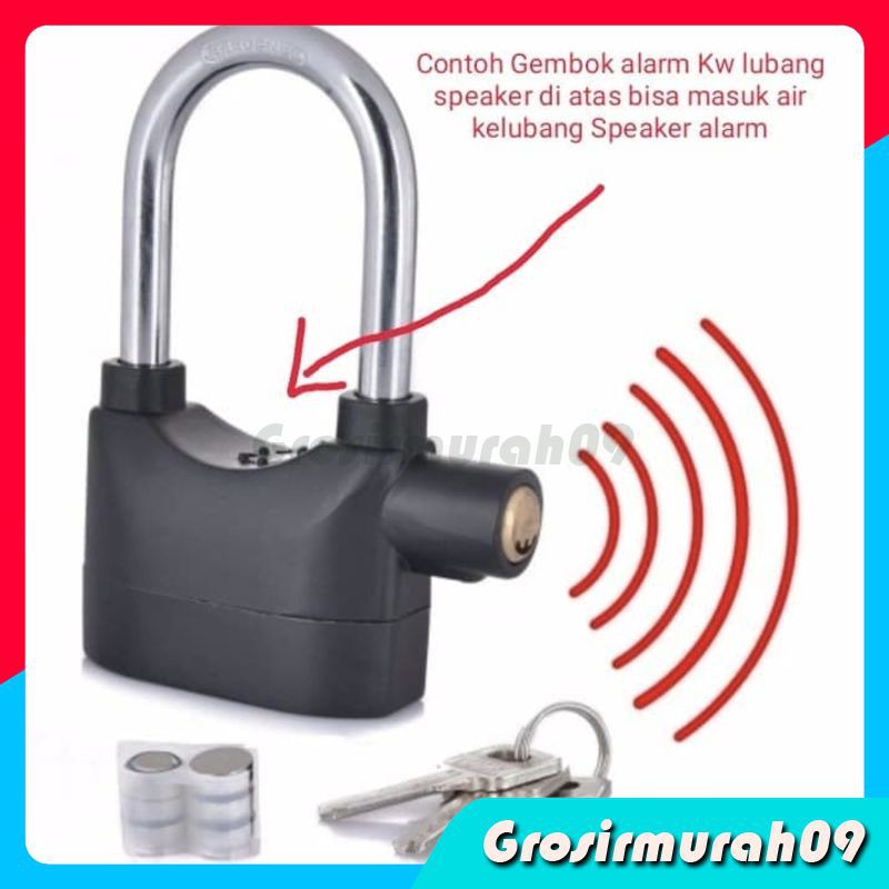 GEMBOK ALARM ANTI MALING ORIGINAL ALARM LOCK  KUNCI GEMBOK ALARM  GROSIRMURAH88