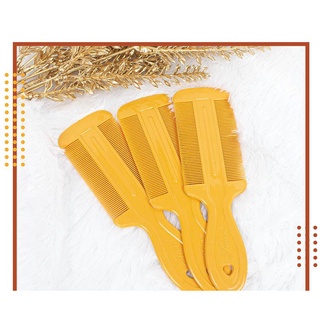 Sisir kutu rambut plastik/kayu/gagang 2 sisi/serit kutu