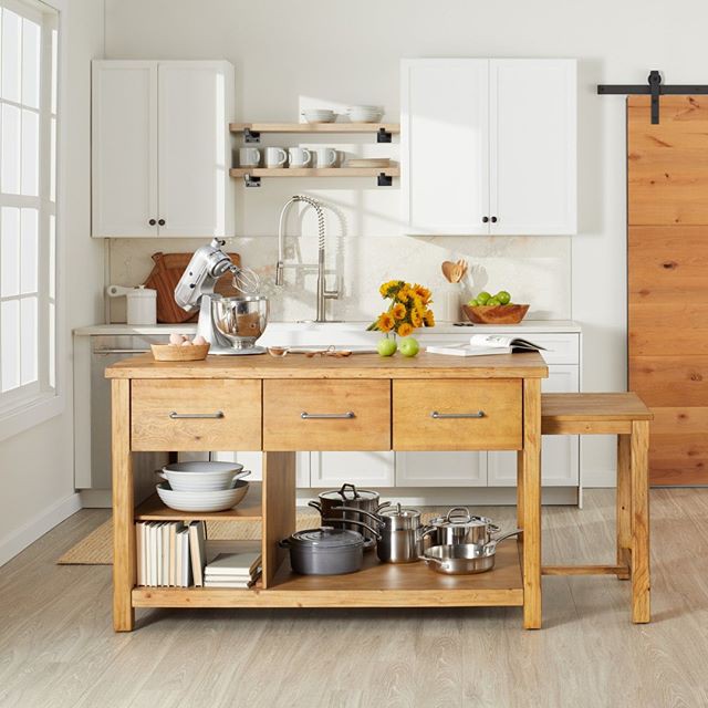 MEJA KONSOL DAPUR KAYU JATI 3 LACI