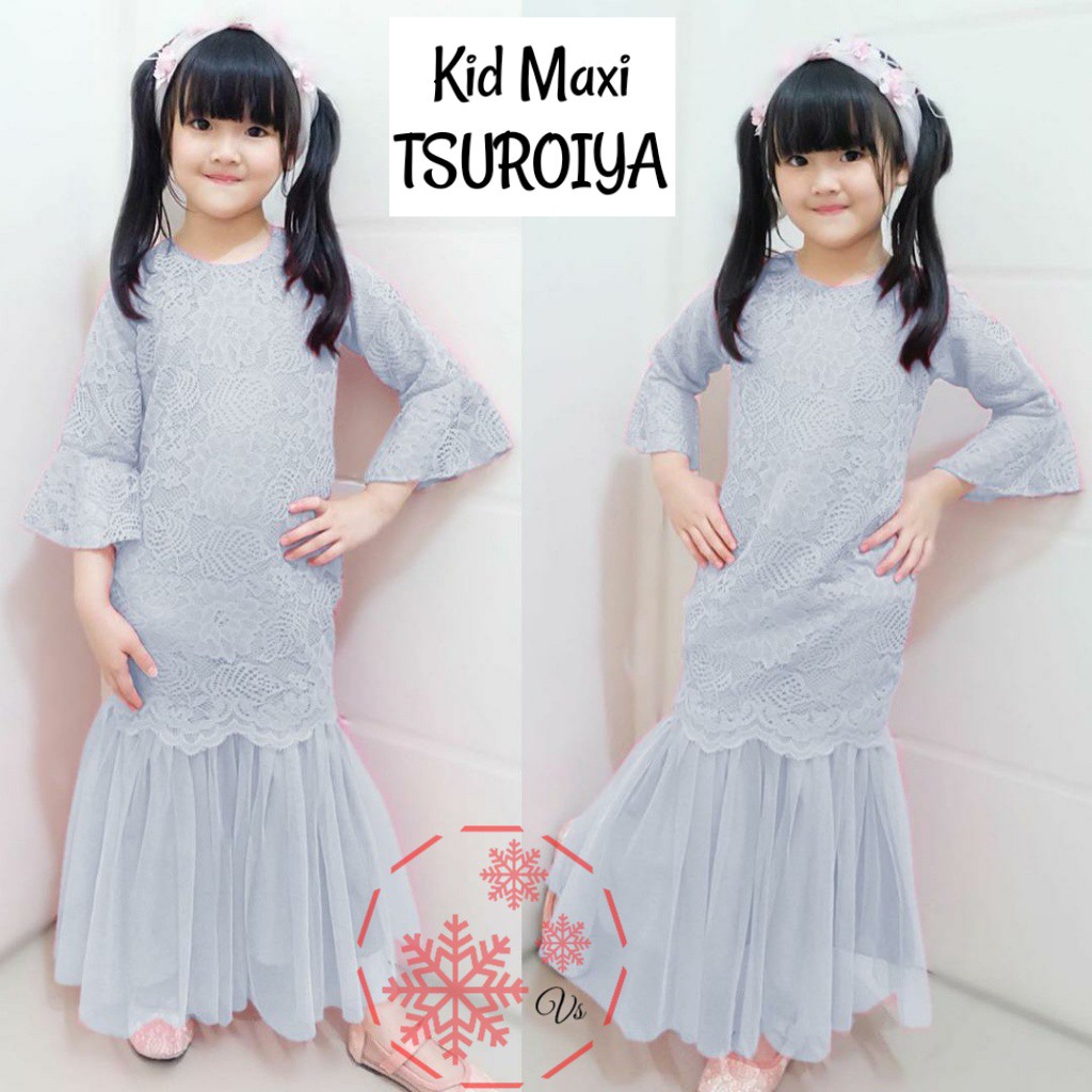 GH - KID MX TSUROIYA / SYARI ANAK TSUROIYA KID / BAJU MUSLIM ANAK CEWEK / GAMIS ANAK MODEL DUYUNG
