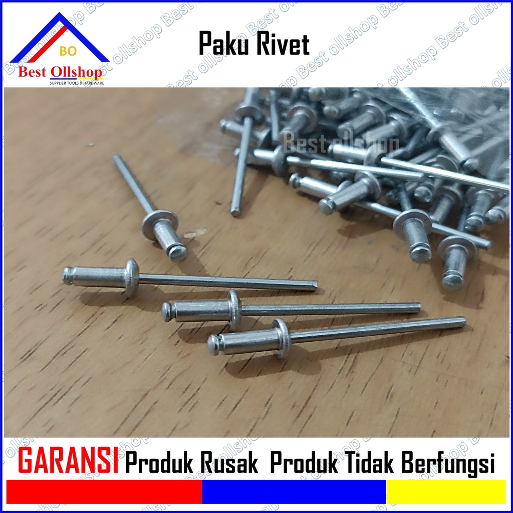 Paku Ripet Rivet Rifet Rivetti Drill Hole 3.3 - 3.4 MM 423 435 440 Paku Knalpot Ecer 100 Pcs Murah