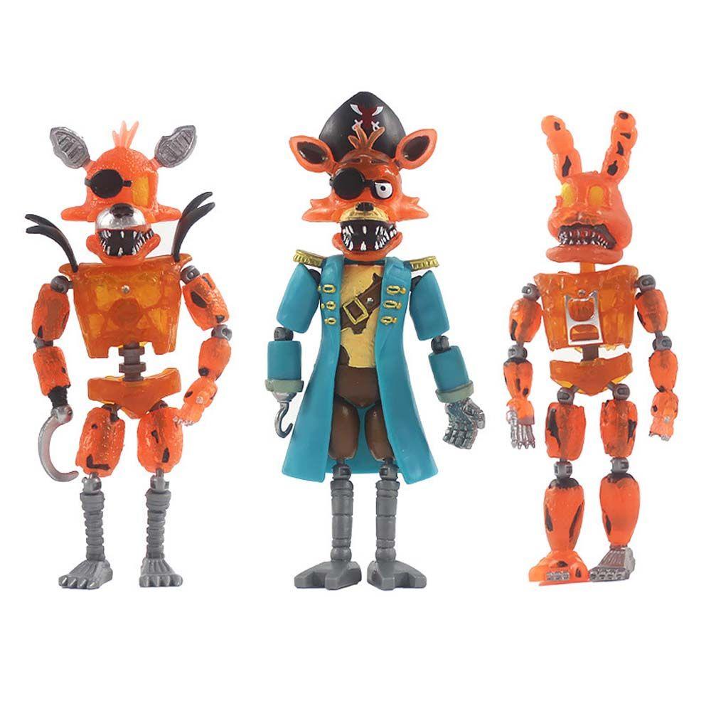 Lanfy Lima Malam Di Freddy's Pirate Edition PVC Hiasan Mobil Figure Mainan Bonnie Kutukan Dreadbear Kapten Freddy Bear Model Koleksi