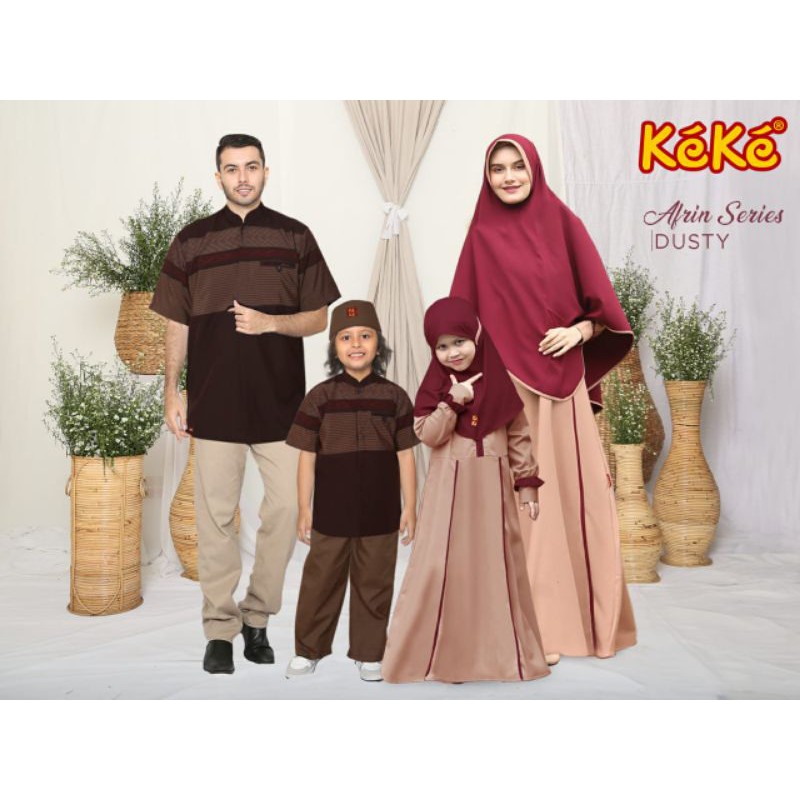 Gamis Ibu Sarimbit Keke Afrin Brown Xxl GD RS 03 Busui Tangan Manset Saku Kanan Dalam Royal Toyobo