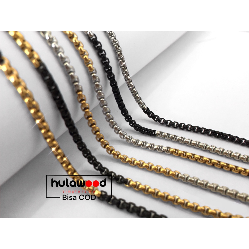Kalung Rantai MCI Titanium Stainless Premium  316L Pria Wanita ROLO 2 WARNA Anti Karat