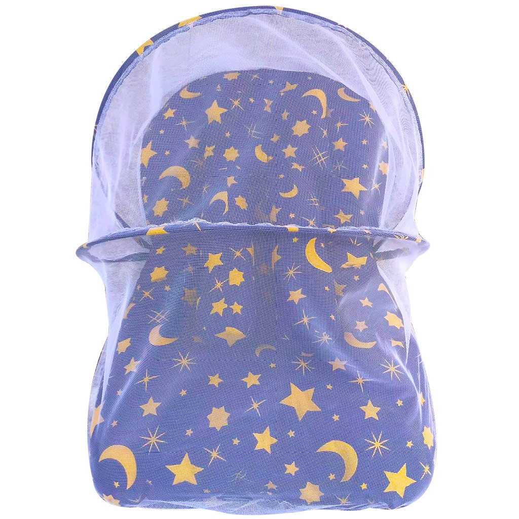 Tempat Tidur Bayi Lipat Berkelambu Motif Star Moon Kain Katun | Kasur Bayi Lipat | Matras Bayi