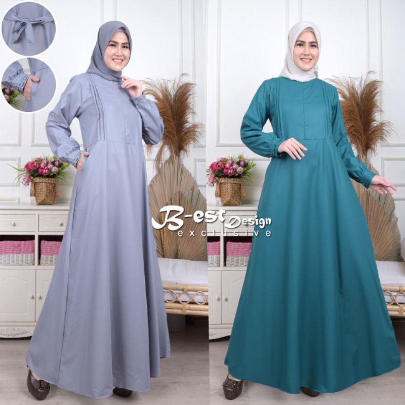 Gamis Toyobo Polos Katun Adem S-3L Pasti Ori
