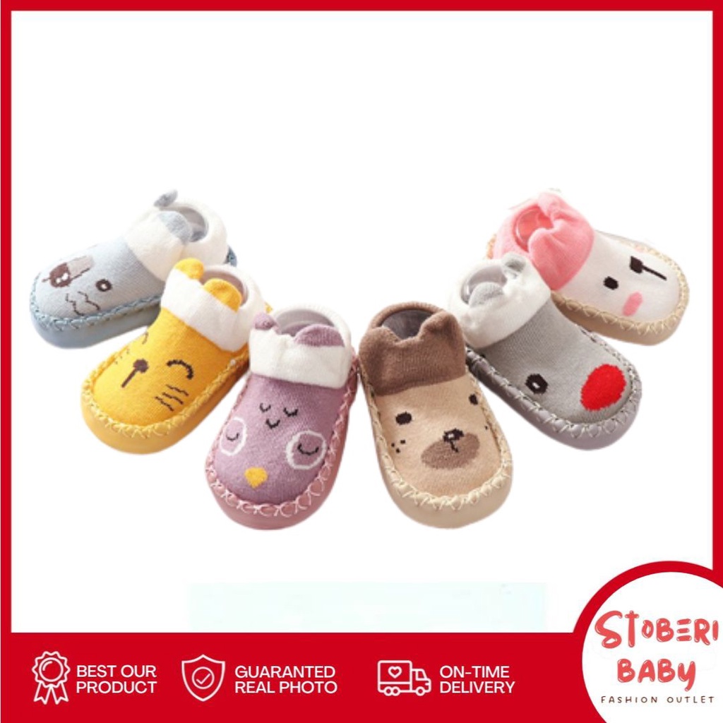 PUNCAK 3.3 stoberi baby - KAOS KAKI BAYI ANTI SLIP MOTIF LUCU CATHY LAND